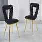 Modern Chair With Iron Tube Legs, Soft Cushions And Comfortable Backrest, Suitable For Dining Room, Living Room, Cafe, Hairball Back
