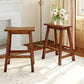 Hilltop - Set of 2 - 24" Walnut Farmhouse Rustic Counter Height Stools - Solid Wood