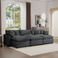 Modular Oversized Cushion Sofa With Ottoman, Low Back, Deep Seating Sofa Set