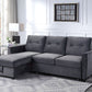 Hudson - Reversible Sleeper Sectional Sofa With Storage Chaise - Dark Gray