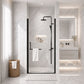 Semi-Frameless Pivot Shower Door With Adjustable Width, Reversible Installation