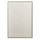 Framed Botanical Leaf Wall Art, Thick Textured Canvas Painting, Neutral Decor For Living Room - White