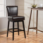 Stenton- Set of 2 - 28'' Height  Brown PU Leather Swivel Counter Stools