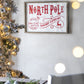 Iron / Wood North Pole Trading Company Wall Sign, For Christmas Holiday Table Wall Decor - White / Red