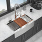 Modern Farmhouse 36" Stainless Steel Drop In Workstation Kitchen Sink With Apron Front - Brushed Nickel