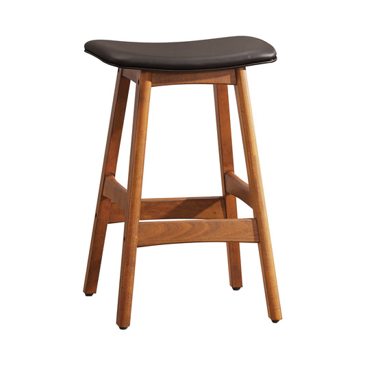 Vellum - Set of 2 - 26" Dark Brown Counter Stools with Walnut Frame