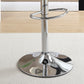 Hawthorne - Set of 2 - 24” Adjustable Silver Faux Leather Counter Stools with Chrome Base