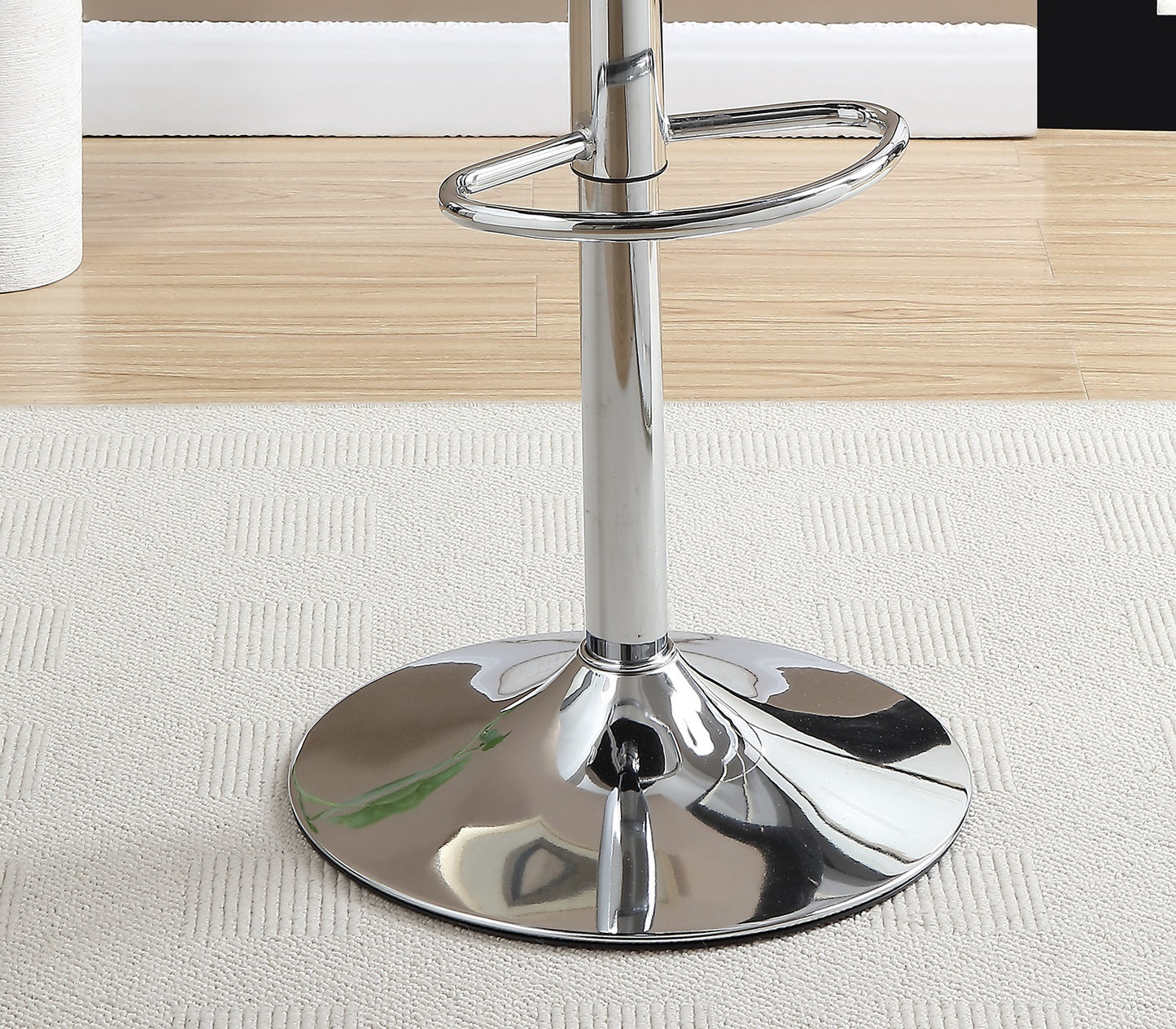 Hawthorne - Set of 2 - 24” Adjustable Silver Faux Leather Counter Stools with Chrome Base