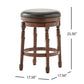 Landis - Set of 2 - 25" Chocolate Brown Faux Leather Swivel Counter Stools with Backless Design