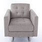 Victoria - Fabric Armchair With Metal Legs, Side Pockets, And Pillow