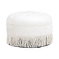 Yolanda - Round Upholstered Accent Ottoman - Almond White