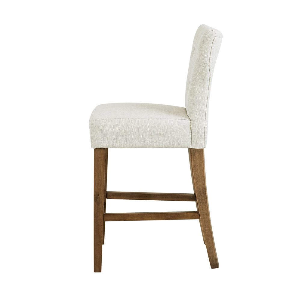 Avila - Set of 2 - 26" Tufted Back Counter Stools with Cream Upholstery