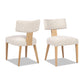 Louise - Split Back Upholstered Dining Side Chair (Set of 2) - Travertine Beige