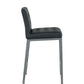 Samson - Set of 2 - 30" Black Modern PU Bar Stools with Metal Legs