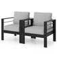 Patio Armchairs All Weather With Thick Cushions (Set of 2) - Black / Gray