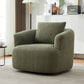360° Swivel Barrel Sofa Chair With Throw Pillow, Upholstered Accent Chair