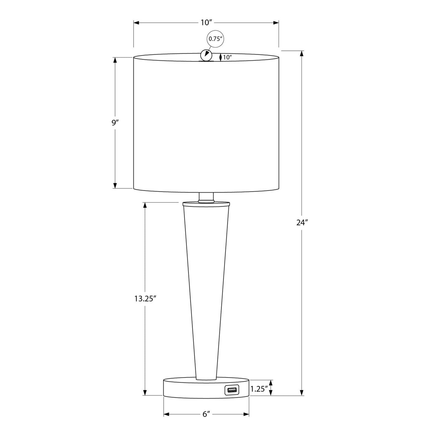 Lighting, Table Lamp, USB Port Included, Contemporary (Set of 2)