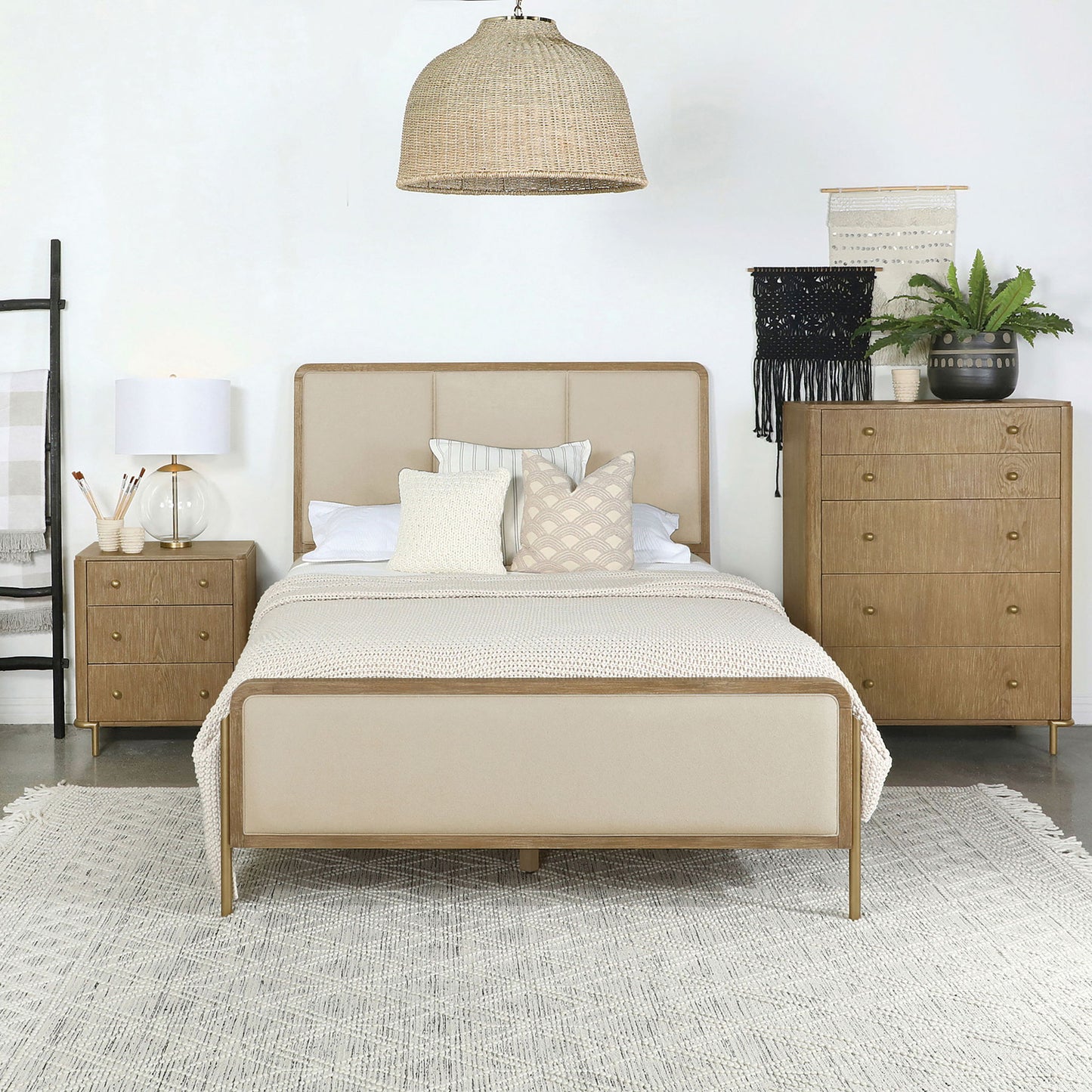 Benson - Eastern King Panel Bed - Sand