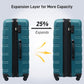 3 Piece Luggage Set Hardside Spinner Suitcase With TSA Lock