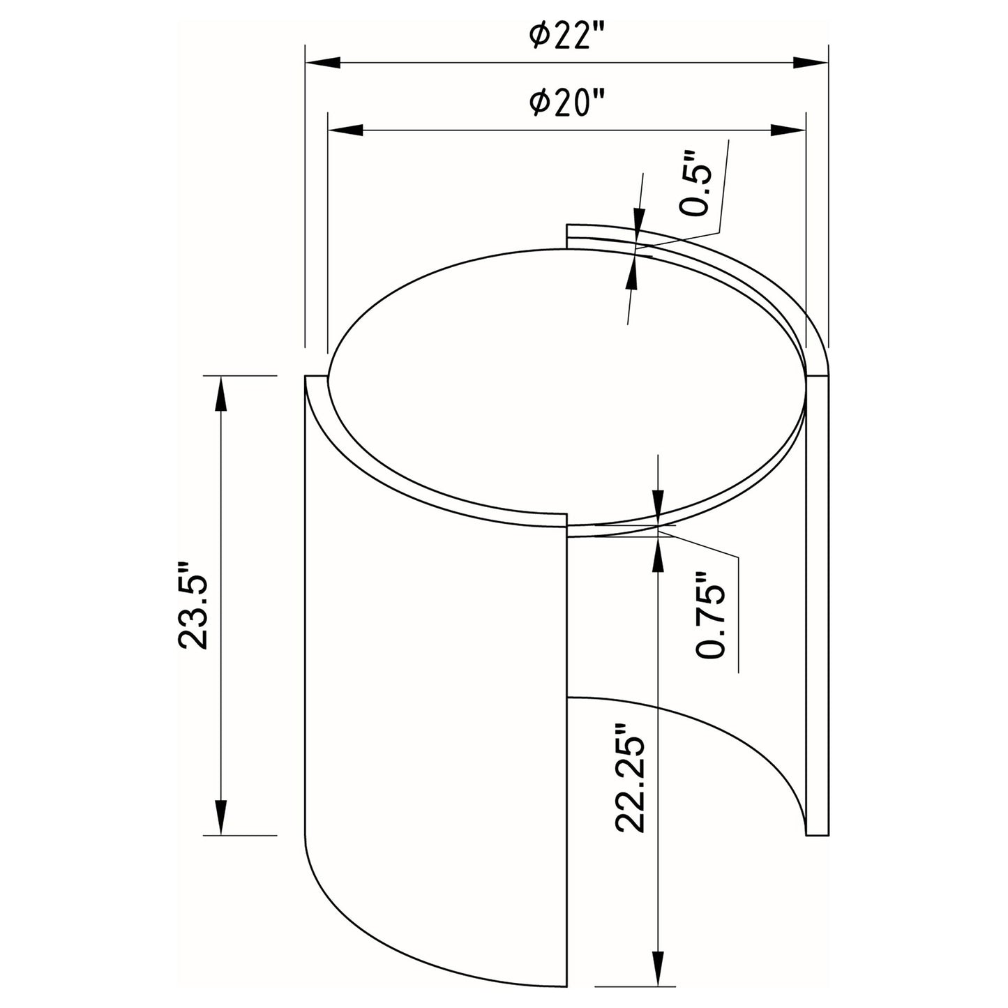 Zende - Round End Table - Gray