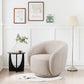 Swivel Accent Upholstered Barrel Chair - Beige