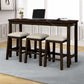 Tennyson - 4-Piece 30" Rustic Brown Counter Height Table with Fabric Padded Stools and Socket