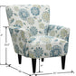 Floral Accent Chair - Blue - Wood
