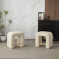 Abriana - Set of 2 - 24" Cream Modern Bouclé Bar Stools with Inverted U-Shaped Design, Wooden Frame, and Plush Upholstery