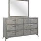 6 Drawer Dresser Book Matched Veneers - Gray