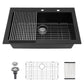 Quartz Kitchen Sink, Granite Composite, Drop In Sink With Durable Design