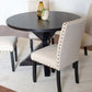 Mytzi - 5 Piece Dining Set, Cross-Buck Dining Table With 4 Stylish Chairs - Black / Beige