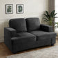 Modern Loveseat, Comfortable 2 Seater Couch With Deep Seating, Loose Back Cushions, Wide Arms