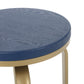 Sanora- Set of 2 - 25" Blue Counter Stools with Swivel Iron Frame and Faux Wood Seats