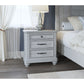 3 Drawer Nightstand With USB - Gray - Wood