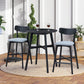 Havenvale - Set of 2 - 29" Black Swivel Wood Bar Stools with High Back - Modern Counter Height Chairs for Kitchen, Pub, Living Room