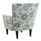 Floral Accent Chair - Blue - Wood