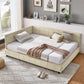 Upholstered Storage Tufted Bed Frame With Backrest And Armrests
