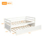 Twin Daybed With Trundle Frame Set - White