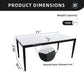 Outdoor Modern Patio Dining Table, Post Tapered Legs, Weatherproof & Rust Free