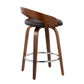 Garland - Set of 2 - 30" Luxe Brown Faux Leather Swivel Counter Stools with Walnut Finish