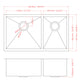 Modern Double Bowl Undermount Kitchen Sink 50 / 50 Design Stainless Steel