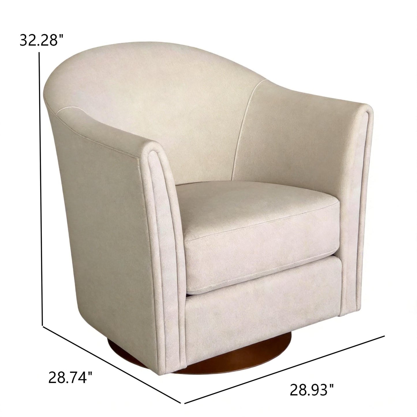 360 Degree Rotating Barrel Armchair For Living Room - Cream Beige