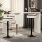 Glint - Set of 2 - 28" Off White Adjustable Swivel Bar Stools with Hidden Storage and Metal Frame