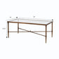 Metal Rectangle Coffee Table With Tempered Glass Top - Bronze