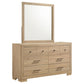 Merritt - 6 Drawer Dresser With Mirror - Light Oak