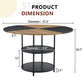 Diameter - Modern Splicing Circular Dining Table Double Layer Storage - Wood / Black