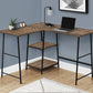 Computer Desk, Home Office, Corner, Storage Shelves, L-Shape, Work, Laptop, Contemporary, Modern - Brown