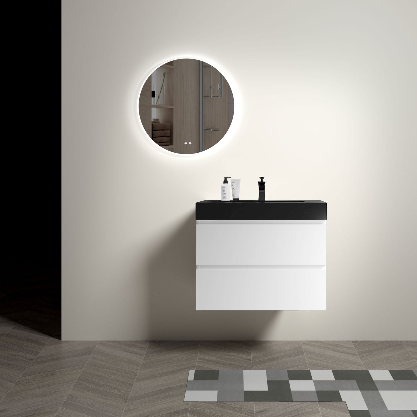 Alice - Bathroom Vanity With Large Storage, Sink, Wall Mounted