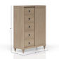 5 Drawer Door Chest - Sand