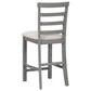 Tymorath - Set of 5 - 26" Gray Counter Height Dining Set with Solid Wood Table, Padded Chairs, Integrated Wine Storage, and Glass Holders - 35.4" Height